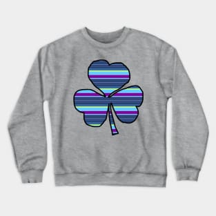 Shamrock Blue Stripes for St Patricks Day Crewneck Sweatshirt